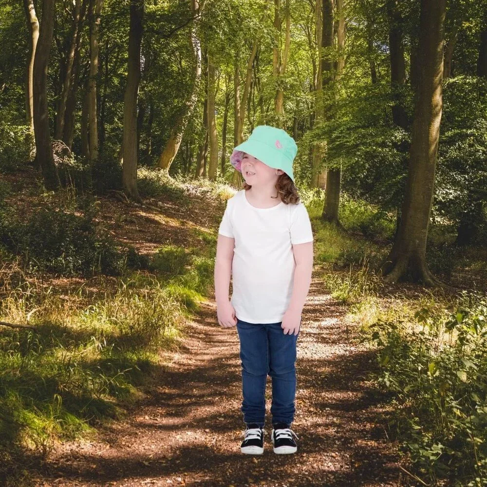 Kids Bucket Hat for Girls & Boys, Packable Fun & Cool Reversible Beach Sun Teen